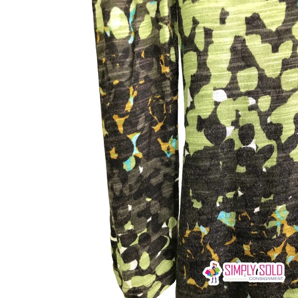 Papillon Blanc Women's A-Line Dress Long Sleeve V-Neck Blue Green Colorblock M - Picture 6 of 10